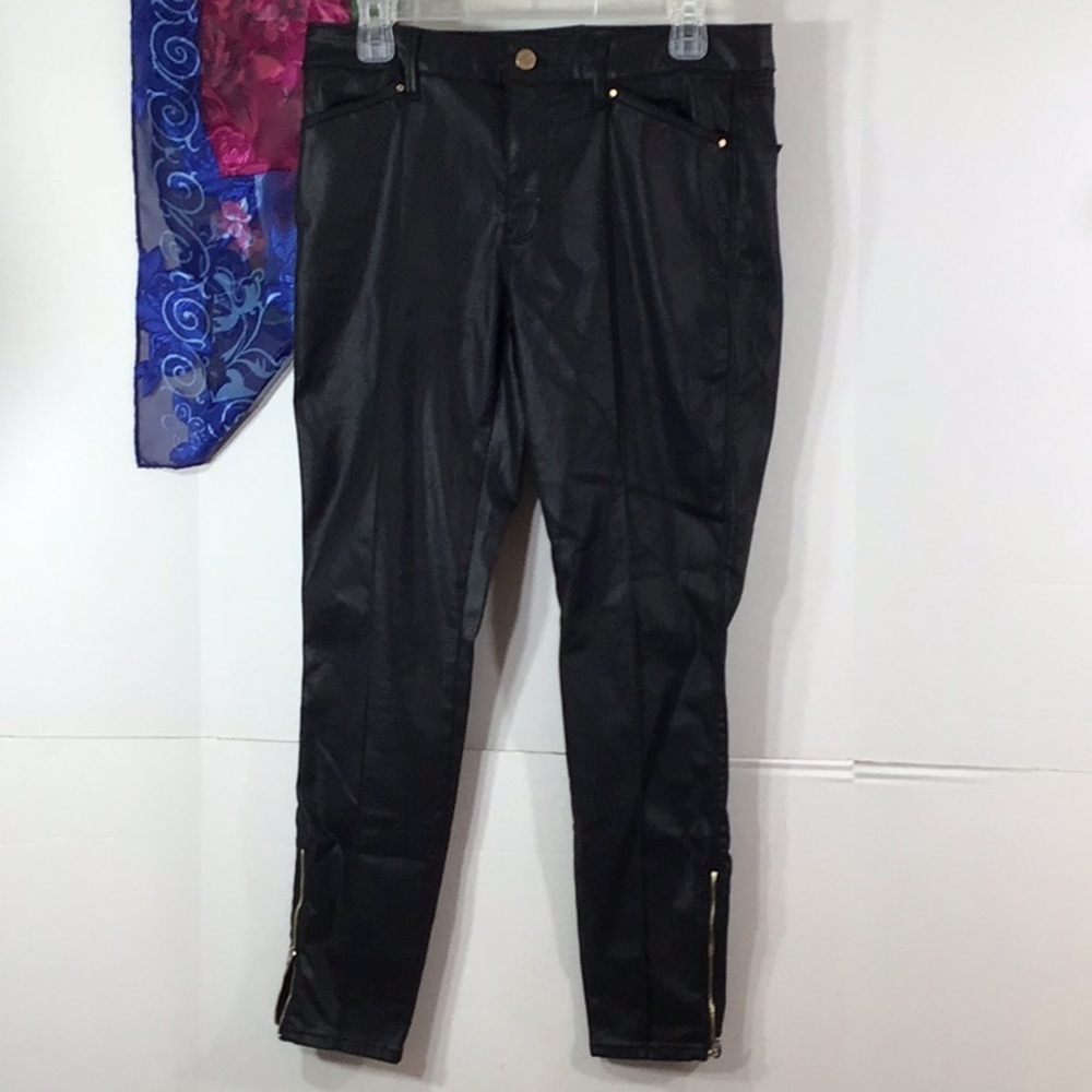 WHBM black coated The Skinny ankle pants 8